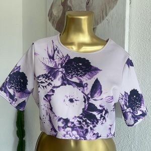 Purple flower crop top